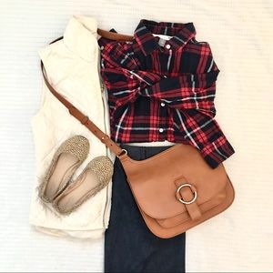 Plaid button down shirt
